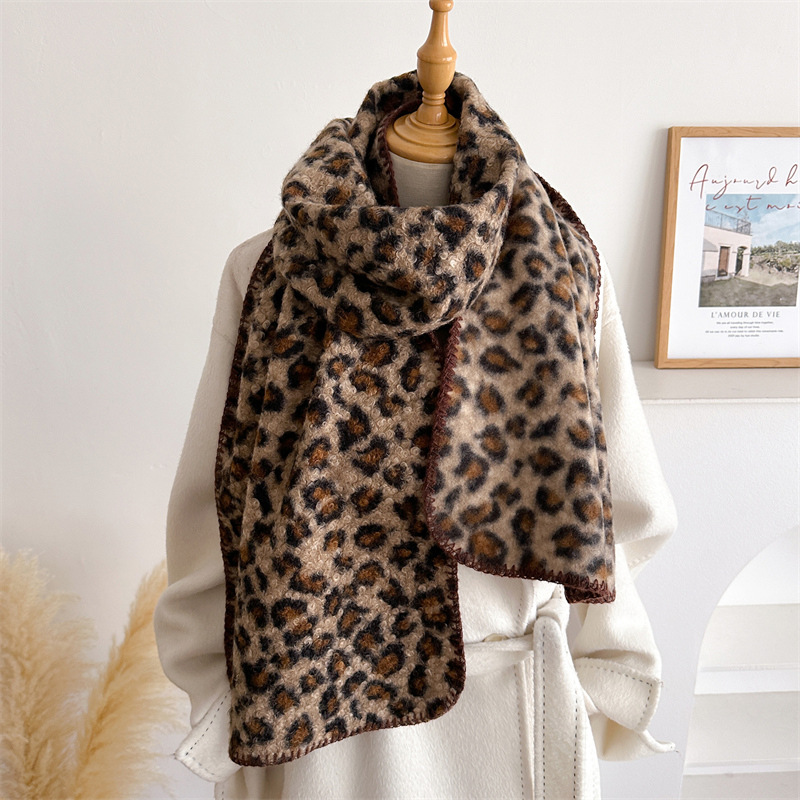 Woven Scarf Blanket - Autumn Winter Leopard Scarf Women Luxury