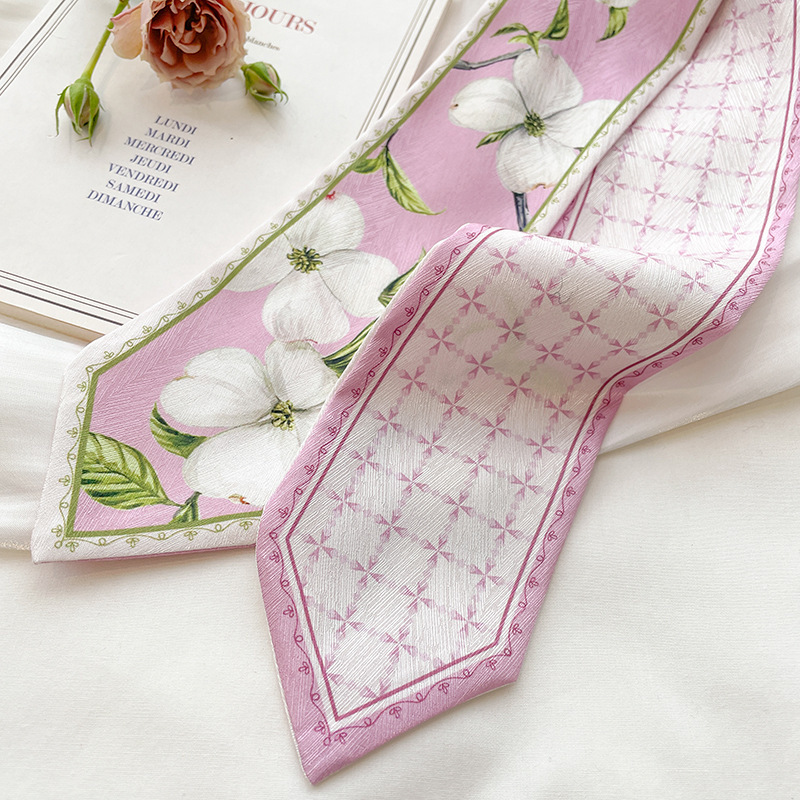Korean Silk Satin Long Scarf F - огляд і ціна Silk Neck Scarf