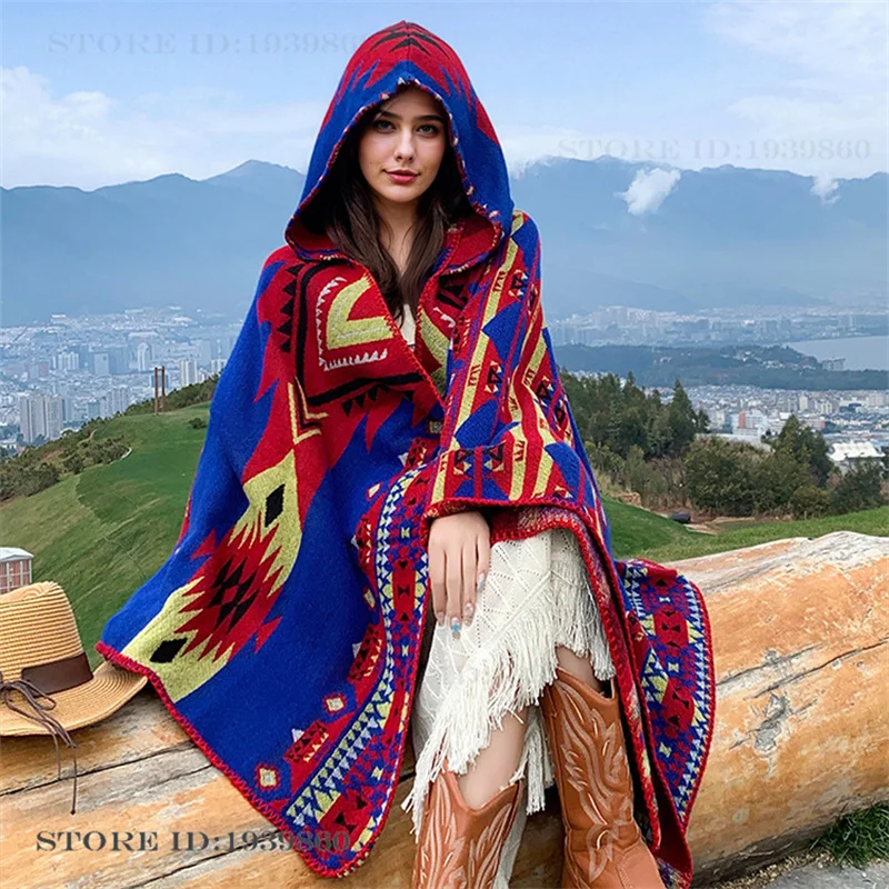 Hooded Warmth Scarf Shawl Cape - огляд і ціна Woven Scarf Blanket