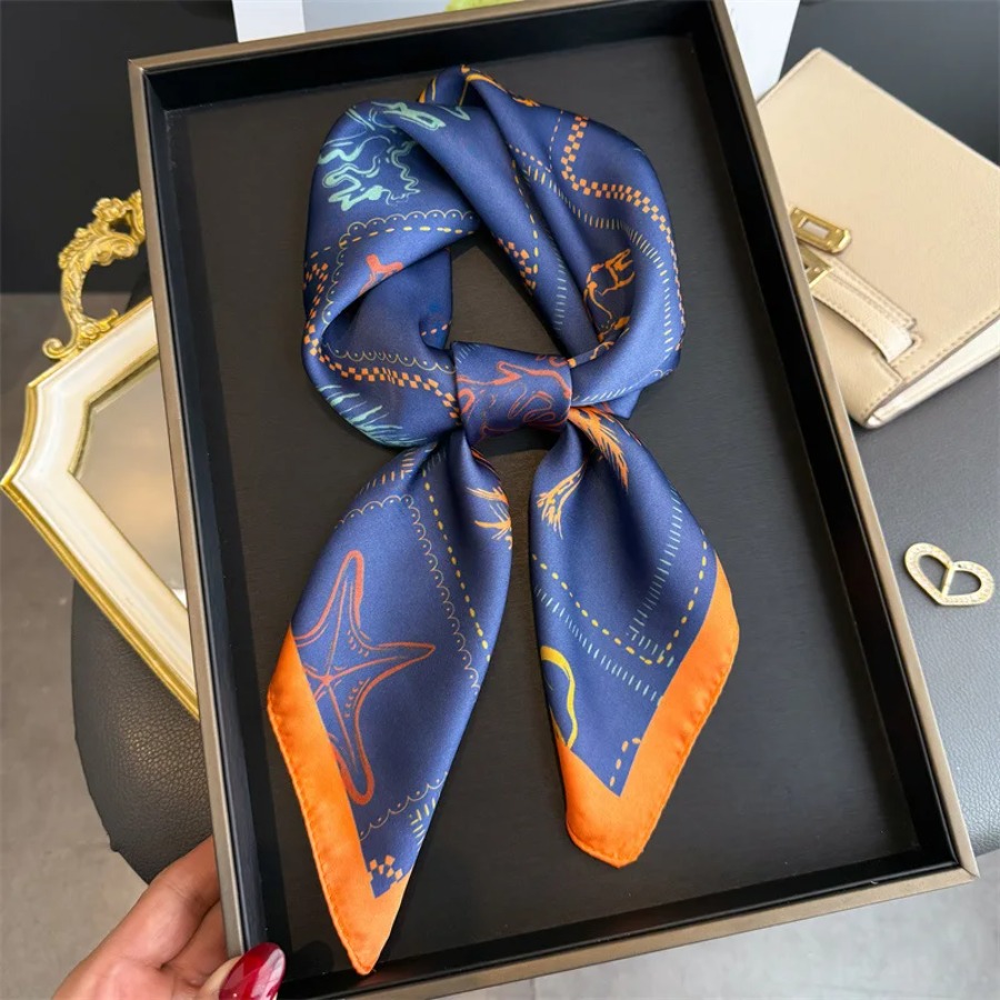 Blue Print Silk Square Scarf W - огляд і ціна Bandana Cotton